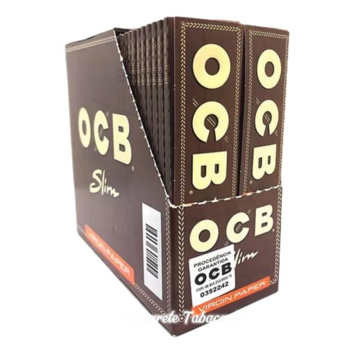 Caixa Seda Ocb Virgin Brown Slim C/50 Livretos Original